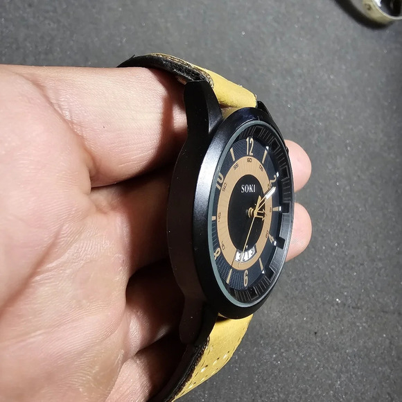 Soki mens fashiin quartz watch date just dial working S-014 - Picture 3 of 10